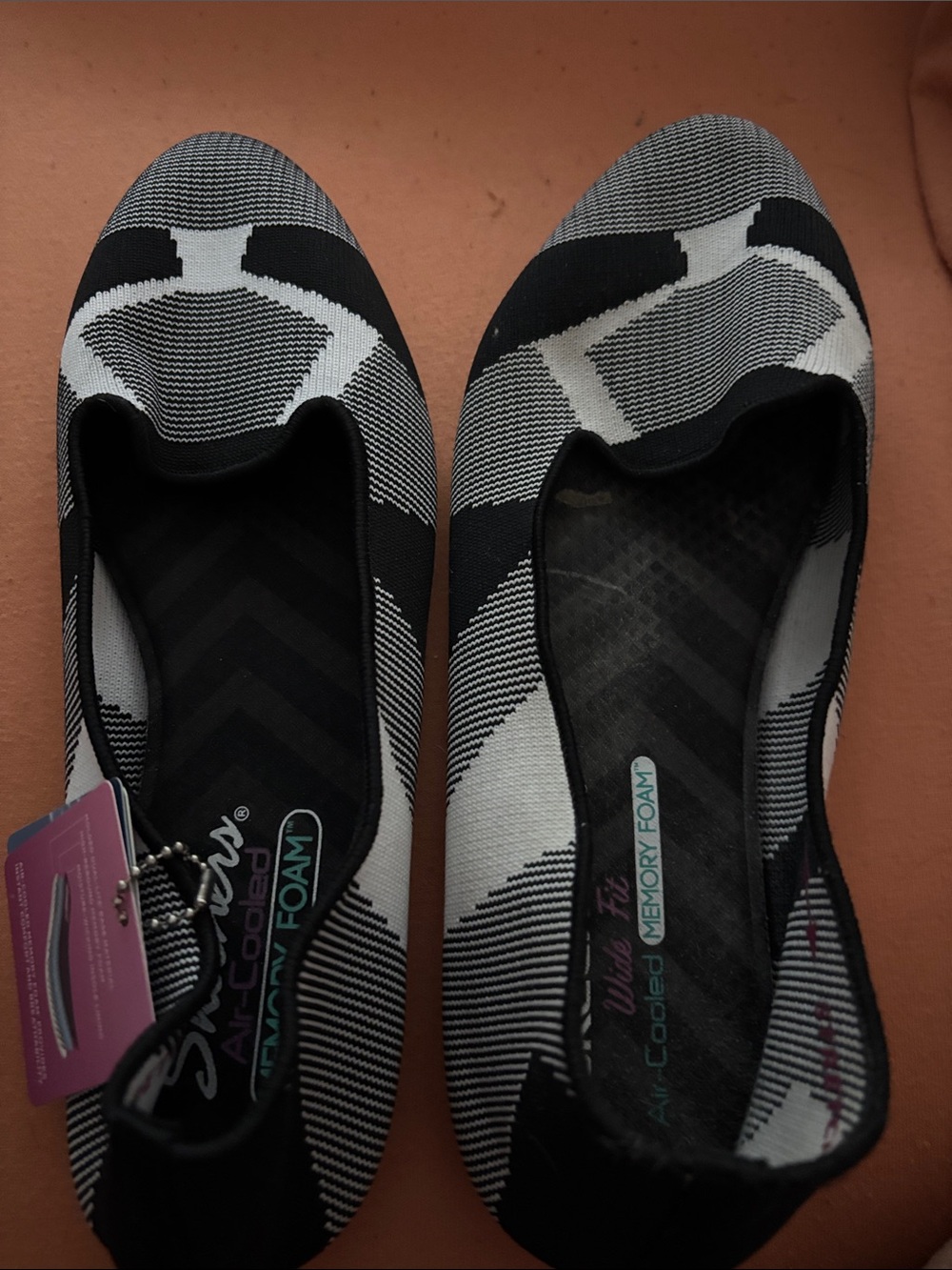 Skechers Black and Gray Slip-On Knit Memory Foam Flats - Picture 5 of 5
